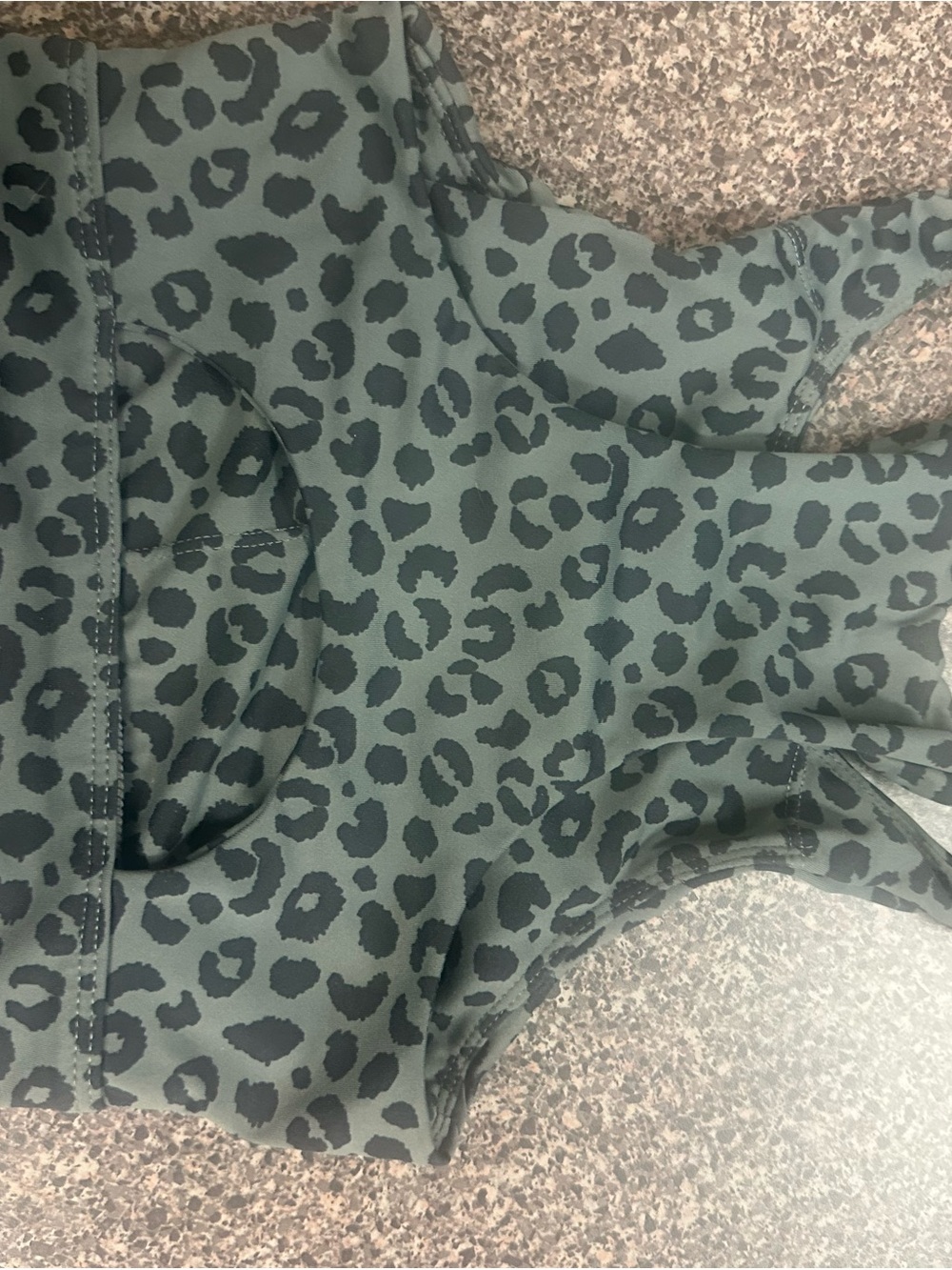 Women's Olive Green Leopard Print Sports Bra